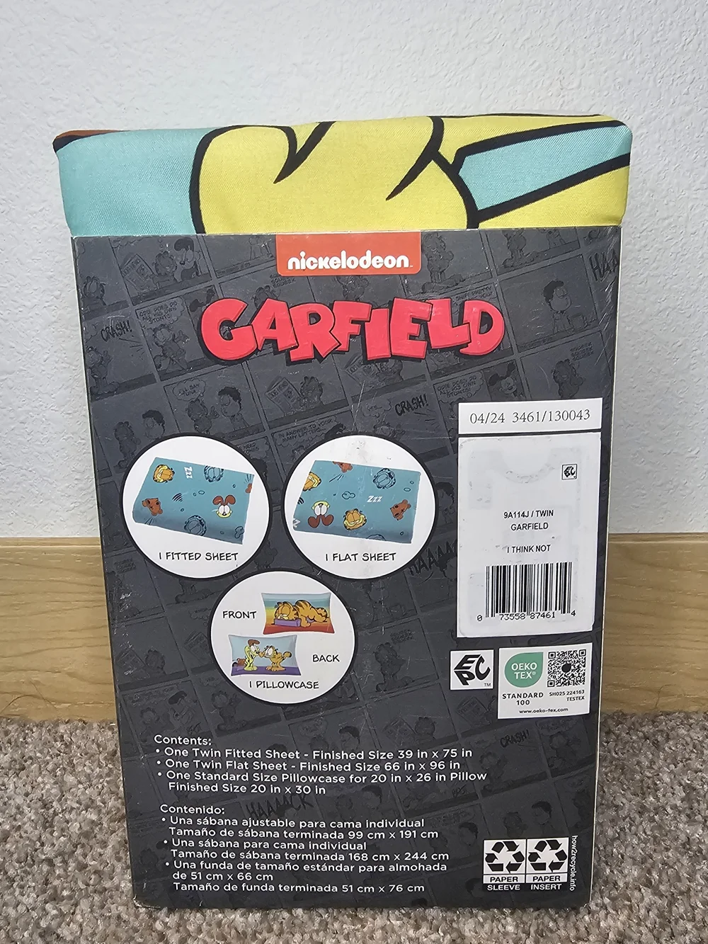 Garfield Microfiber 3-Piece Twin Sheet Set - Teal